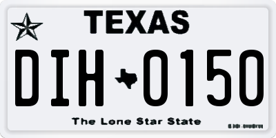 TX license plate DIH0150