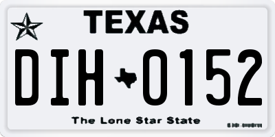 TX license plate DIH0152