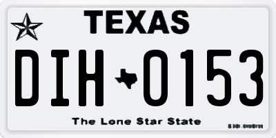 TX license plate DIH0153