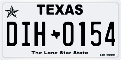 TX license plate DIH0154