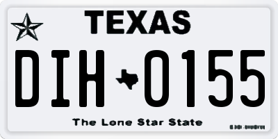 TX license plate DIH0155