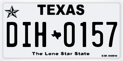 TX license plate DIH0157