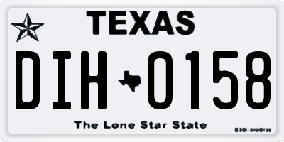TX license plate DIH0158