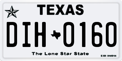 TX license plate DIH0160