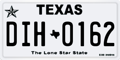 TX license plate DIH0162