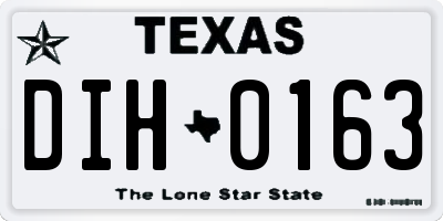 TX license plate DIH0163