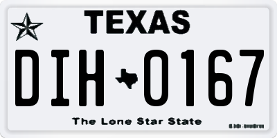 TX license plate DIH0167
