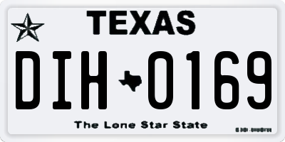 TX license plate DIH0169
