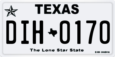 TX license plate DIH0170