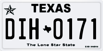 TX license plate DIH0171