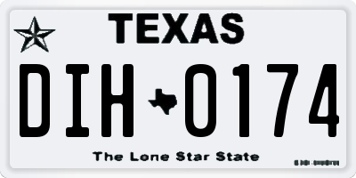 TX license plate DIH0174