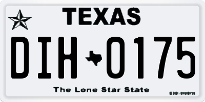 TX license plate DIH0175