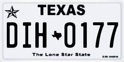 TX license plate DIH0177