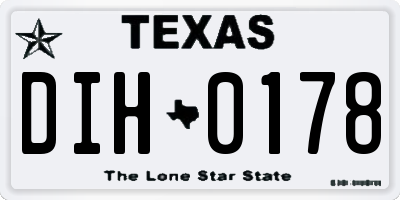 TX license plate DIH0178