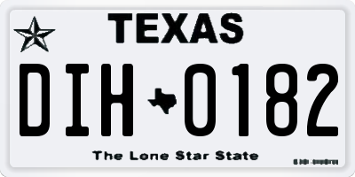 TX license plate DIH0182
