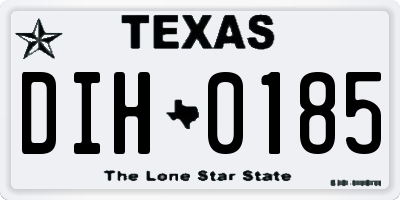 TX license plate DIH0185