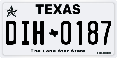TX license plate DIH0187
