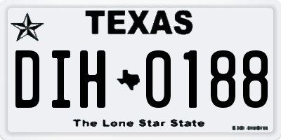 TX license plate DIH0188
