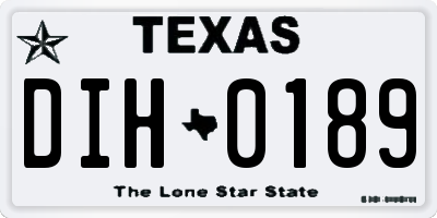TX license plate DIH0189