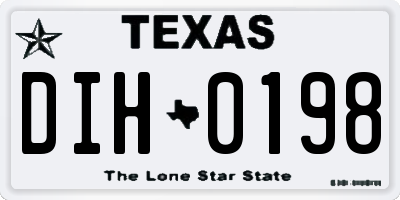 TX license plate DIH0198
