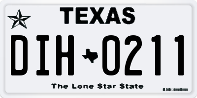 TX license plate DIH0211