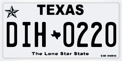 TX license plate DIH0220