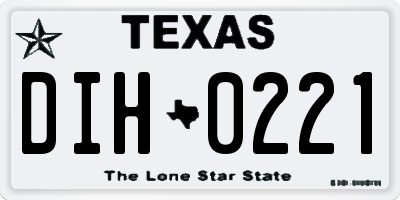 TX license plate DIH0221