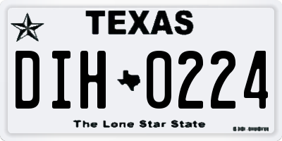 TX license plate DIH0224