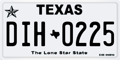 TX license plate DIH0225