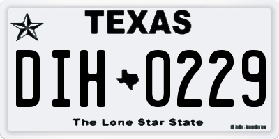 TX license plate DIH0229