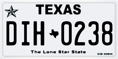 TX license plate DIH0238