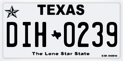 TX license plate DIH0239