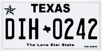 TX license plate DIH0242