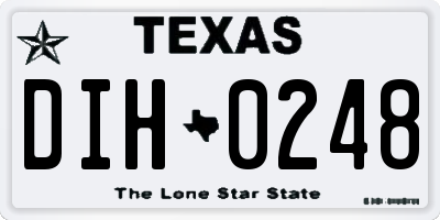 TX license plate DIH0248