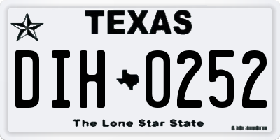 TX license plate DIH0252