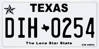 TX license plate DIH0254