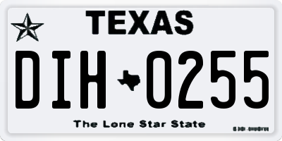 TX license plate DIH0255