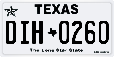 TX license plate DIH0260