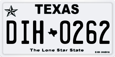 TX license plate DIH0262