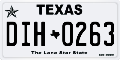 TX license plate DIH0263