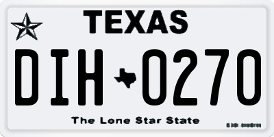 TX license plate DIH0270