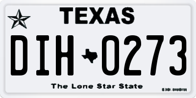 TX license plate DIH0273