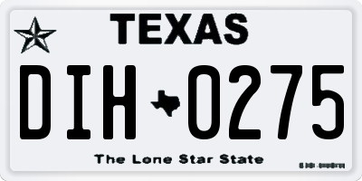 TX license plate DIH0275