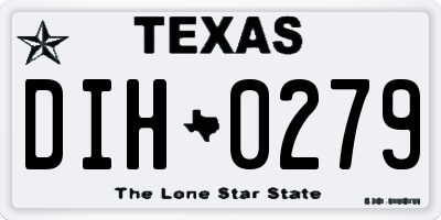 TX license plate DIH0279