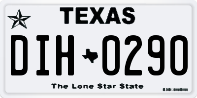 TX license plate DIH0290