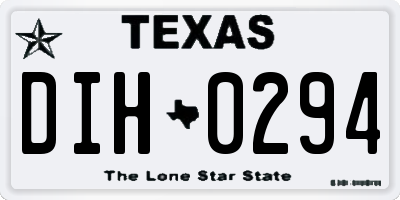 TX license plate DIH0294