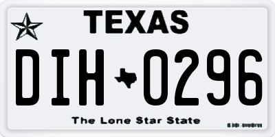 TX license plate DIH0296
