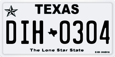 TX license plate DIH0304