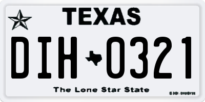 TX license plate DIH0321