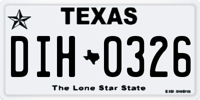TX license plate DIH0326